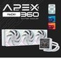 Water Cooler MACH1 APEX, ARGB, 360mm, com Tela LCD, AMD e Intel, Branco - AV360WH