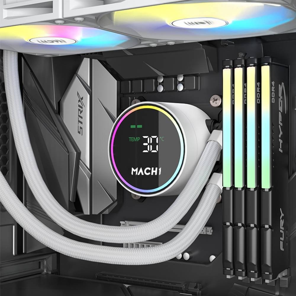 Imagem 3 de 4 do produto Water Cooler MACH1 EXTREME, Digital, ARGB, 360mm, AMD e Intel, Branco - ICEFDIG360WH