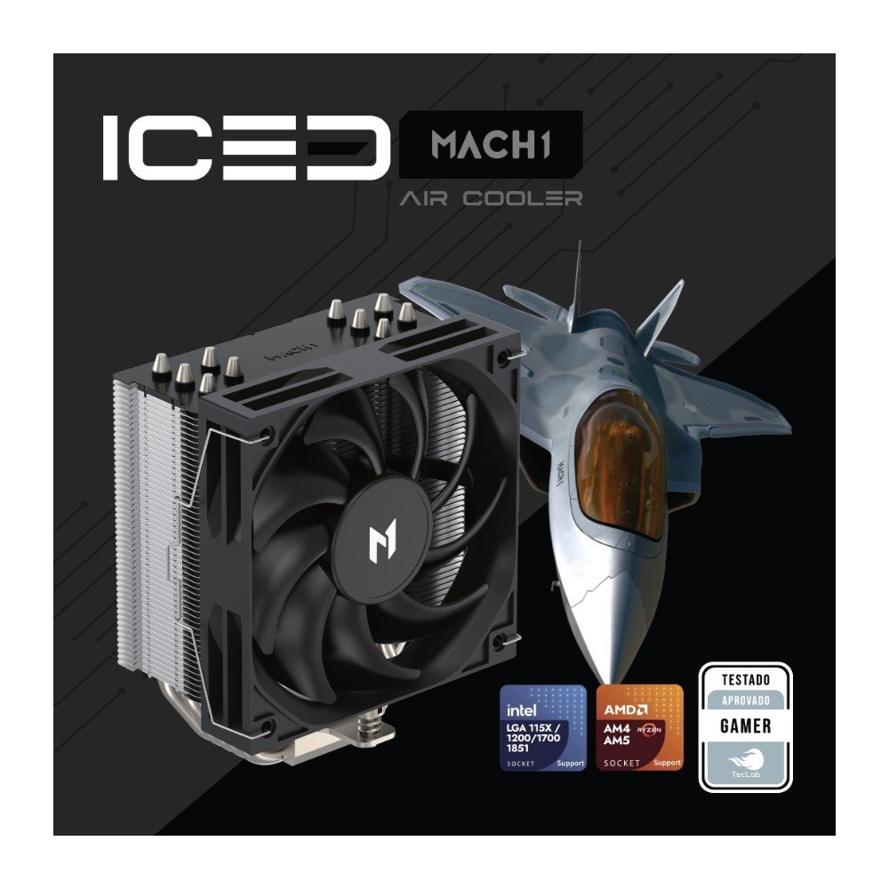Imagem 6 de 6 do produto Air Cooler MACH1 ICED AMD e Intel, 120mm, Preto - P50i-BK V2