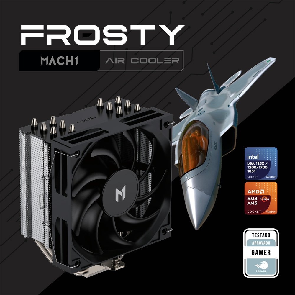 Air Cooler MACH1 FROSTY, AMD e Intel, 120mm, Preto - B60V2 8