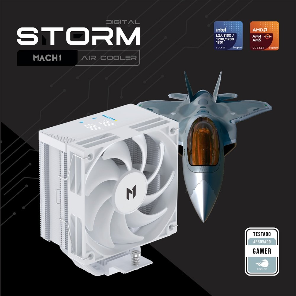 Air Cooler MACH1 STORM DIGITAL, AMD e Intel, 120mm, Branco - B40 DIG WH V2 11