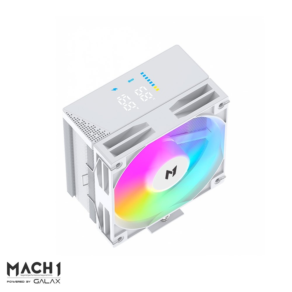 Imagem 2 de 5 do produto Air Cooler MACH1 ECHO DIGITAL, ARGB, AMD e Intel, 120mm, Branco - P50i WH DIG ARGB