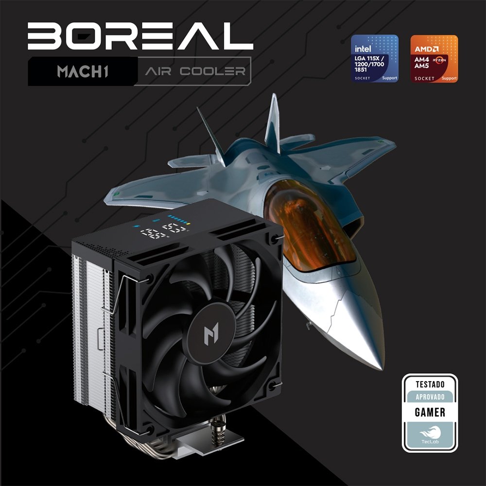 Imagem 7 de 7 do produto Air Cooler MACH1 BOREAL, Digital, AMD e Intel, 120mm, Preto - B40 DIG V2