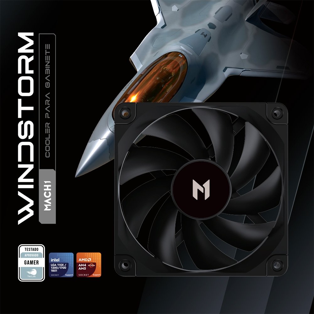 Ventoinha MACH1 WINDSTORM, 120mm, Preto - CL-N25-B12L - view 3
