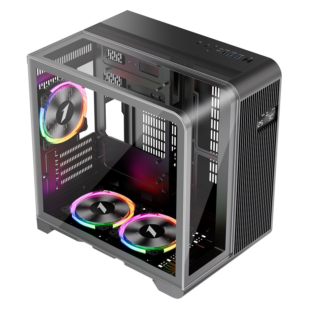 Gabinete Gamer 1STPLAYER RT5, Mid Tower, ATX, Lateral em Vidro Temperado, Preto - RT5-BK - view 2