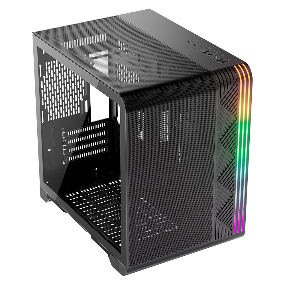 Imagem 7 de 11 do produto Gabinete Gamer 1STPLAYER VT5, Mid Tower, ATX, Lateral em Vidro Temperado, Sem Fan, Preto - VT5-BK