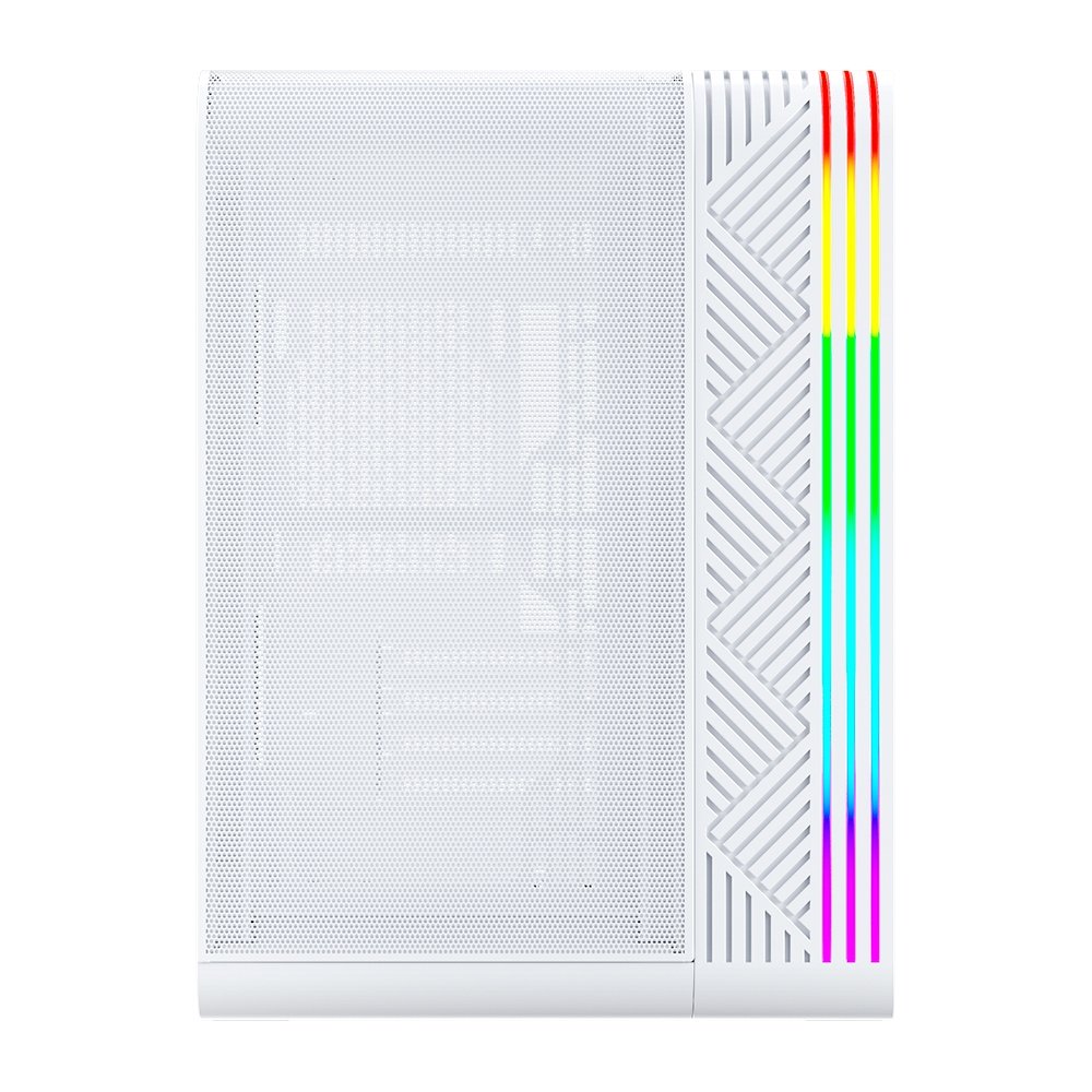 Imagem 3 de 12 do produto Gabinete Gamer 1STPLAYER VT5, Mid Tower, ATX, Lateral em Vidro Temperado, Sem Fan, Branco - VT5-WH
