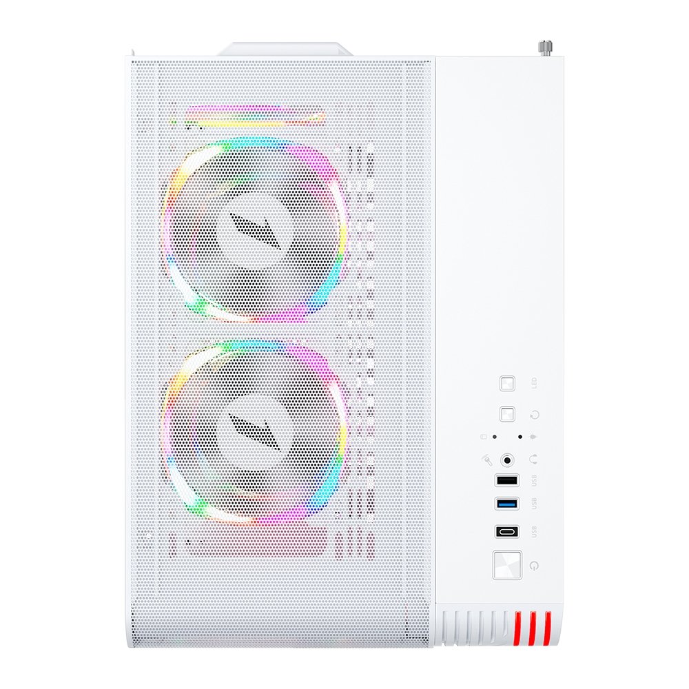 Imagem 6 de 12 do produto Gabinete Gamer 1STPLAYER VT5, Mid Tower, ATX, Lateral em Vidro Temperado, Sem Fan, Branco - VT5-WH