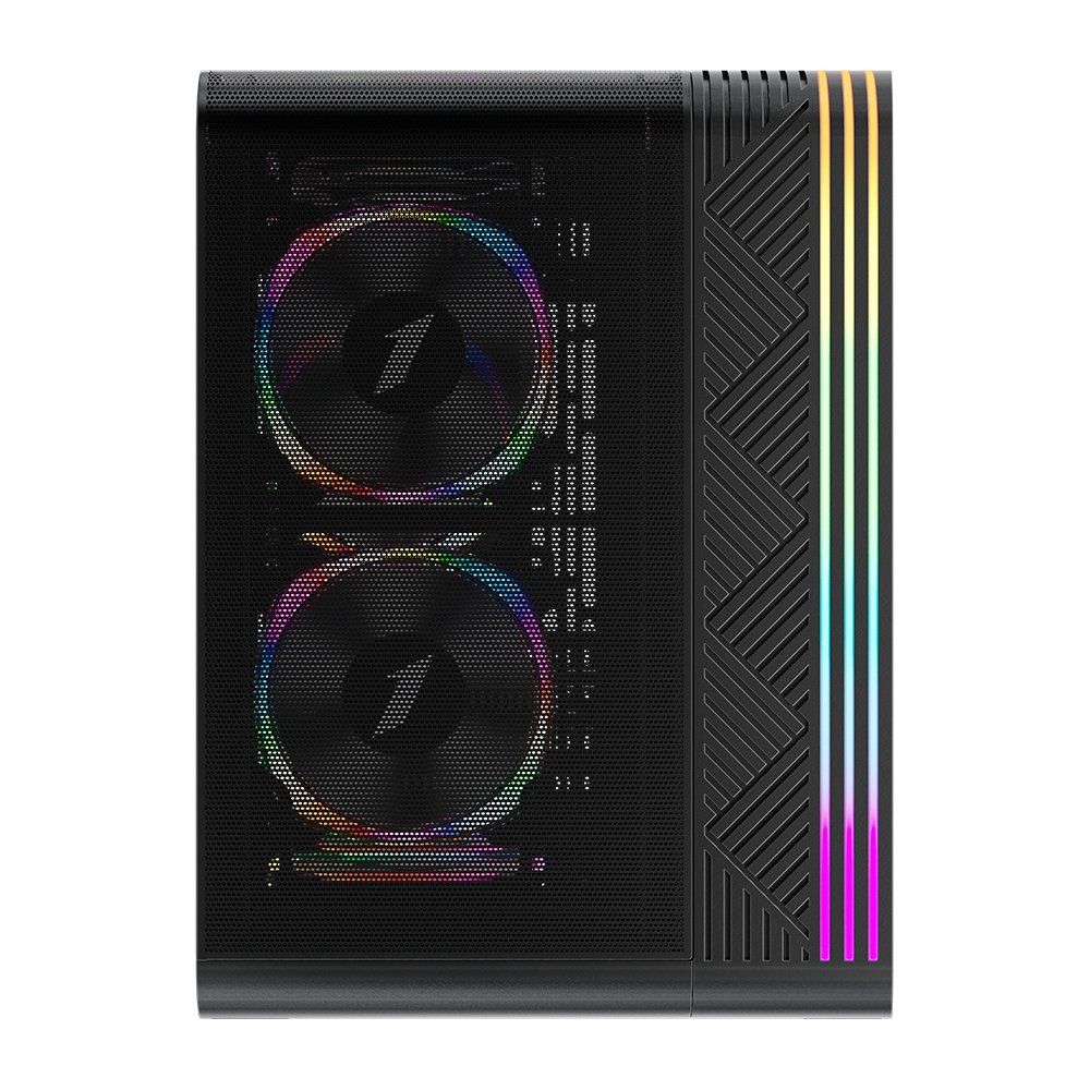 Gabinete Gamer 1STPLAYER VT5, Mid Tower, RGB, M-ATX, Lateral em Vidro Temperado, 3X Fans, Preto - VT5-BK-3FS7 - view 3