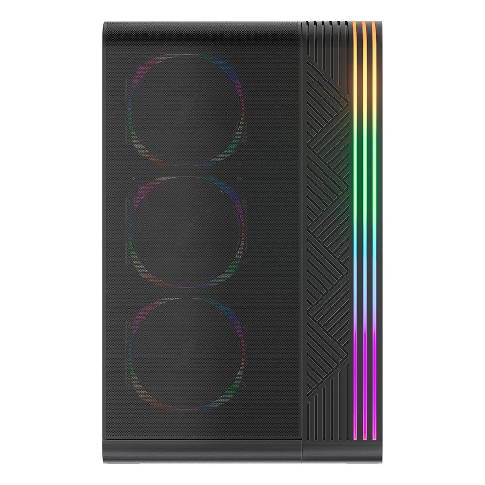 Imagem 3 de 6 do produto Gabinete Gamer 1STPLAYER VT7, Mid Tower, ATX, Lateral em Vidro Temperado, Sem Fan, Preto - VT7-BK