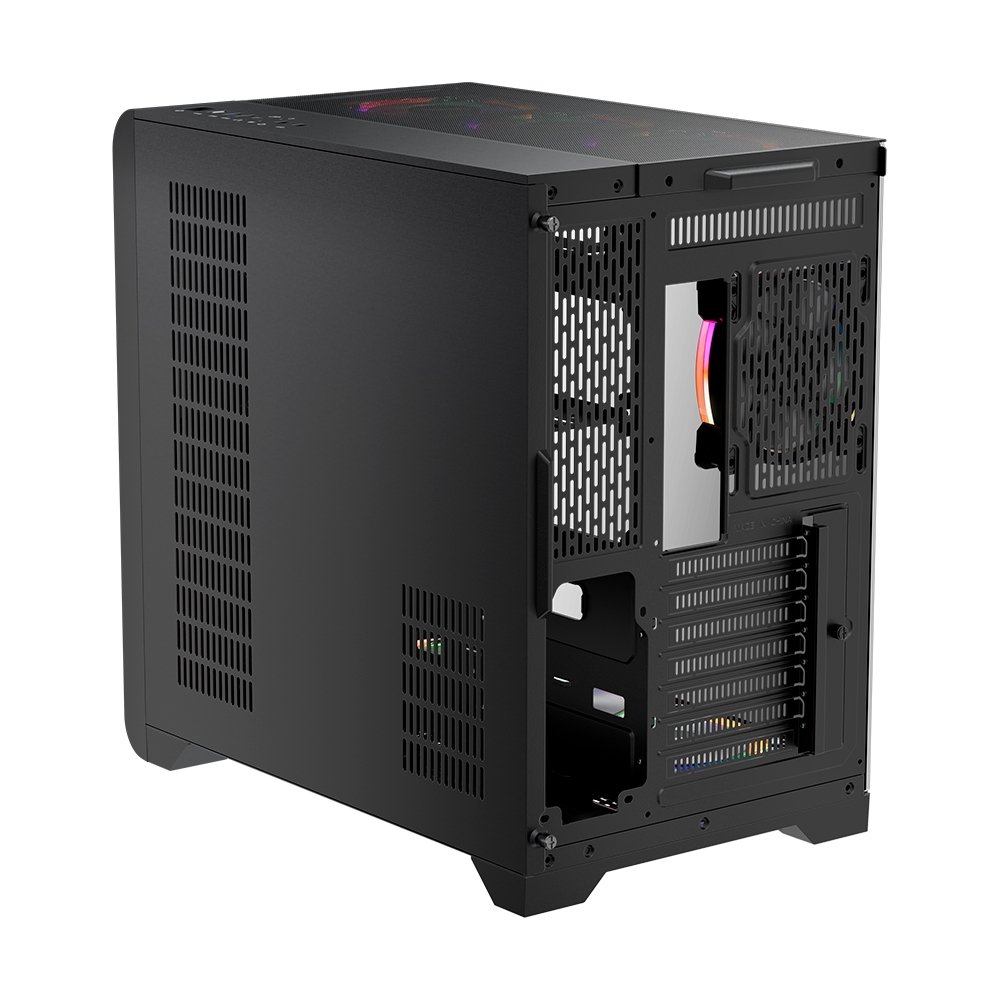 Imagem 5 de 6 do produto Gabinete Gamer 1STPLAYER VT7, Mid Tower, ATX, Lateral em Vidro Temperado, Sem Fan, Preto - VT7-BK