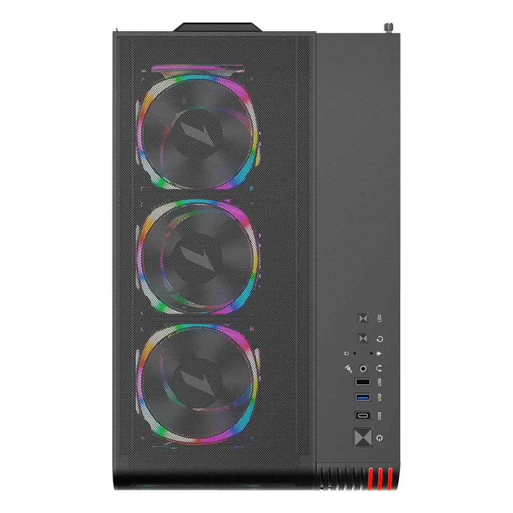 Imagem 6 de 6 do produto Gabinete Gamer 1STPLAYER VT7, Mid Tower, ATX, Lateral em Vidro Temperado, Sem Fan, Preto - VT7-BK