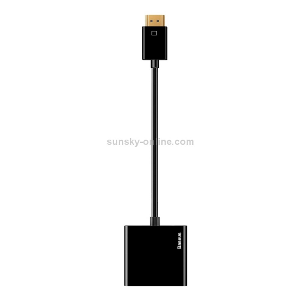 Imagem 3 de 4 do produto Adaptador HUB Baseus 4K HDMI para VGA, Micro USB e P2, Preto - CAHUB-AH01