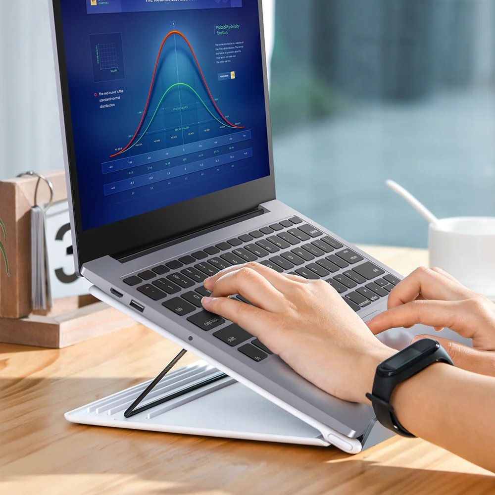 Imagem 6 de 6 do produto Suporte para Notebook Baseus Let's Go Mesh, com Ajuste de Altura, Branco e Cinza - SUDD-2G