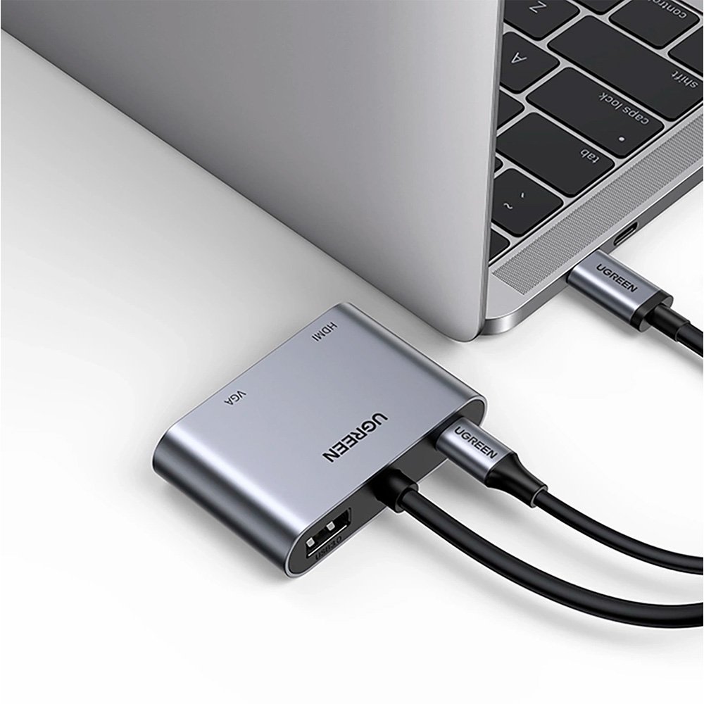 Imagem 3 de 8 do produto Adaptador Ugreen, USB-C para HDMI, VGA, USB 3.0 com PD, Cinza Espacial - UG-50505