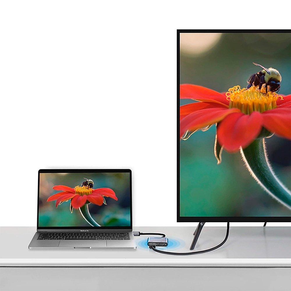 Imagem 5 de 8 do produto Adaptador Ugreen, USB-C para HDMI, VGA, USB 3.0 com PD, Cinza Espacial - UG-50505