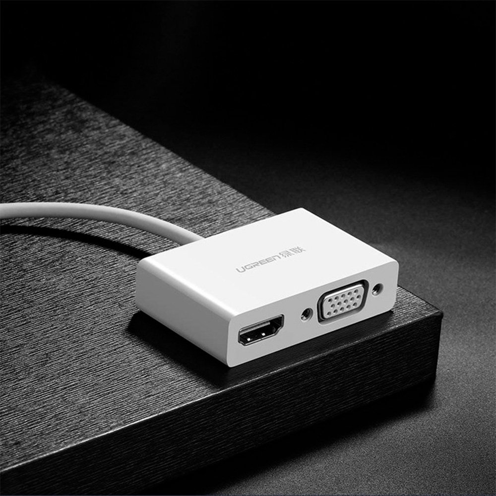 Imagem 3 de 3 do produto HUB Conversor Ugreen, USB-C para HDMI e VGA, 15cm, Branco - UG-30843