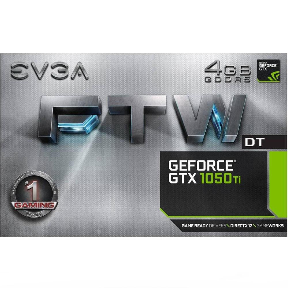 Imagem 6 de 7 do produto Placa de Vídeo VGA NVIDIA EVGA GEFORCE GTX 1050 TI 4GB FTW DT GAMING ACX 3.0 DDR5 128BITS - 04G-P4-6256-KR