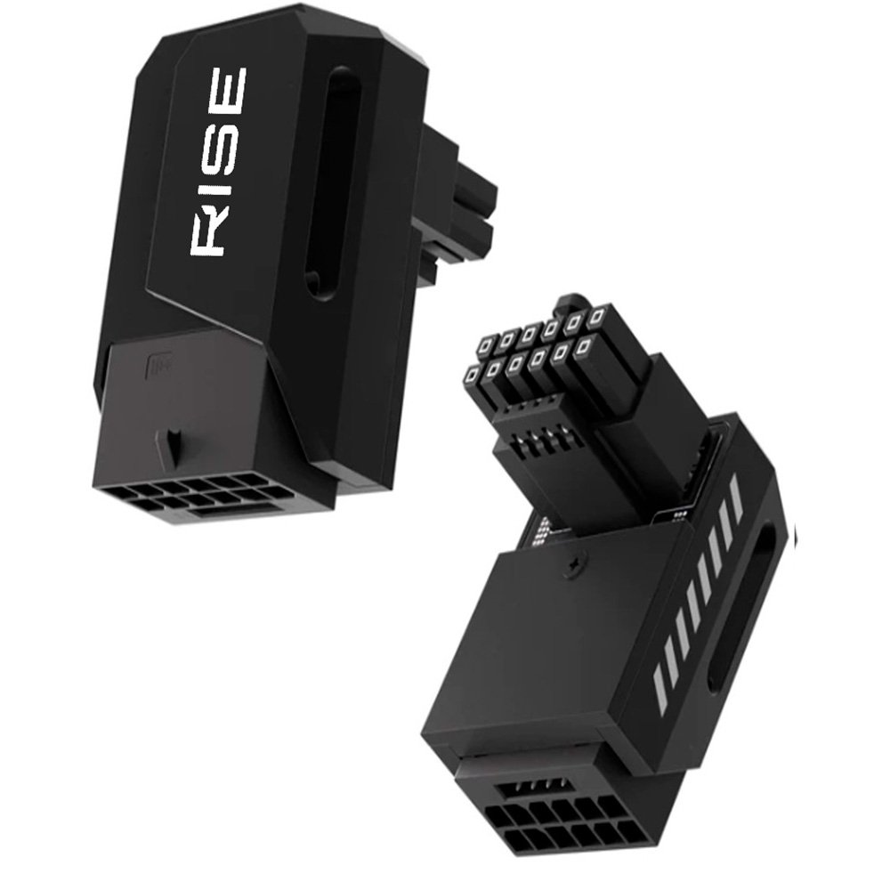 Adaptador para Cabo de Fonte PCIE 5.0 12VHPWR 90 Graus Standard Rise Mode, Preto - RM-ADPCIE-90-FB