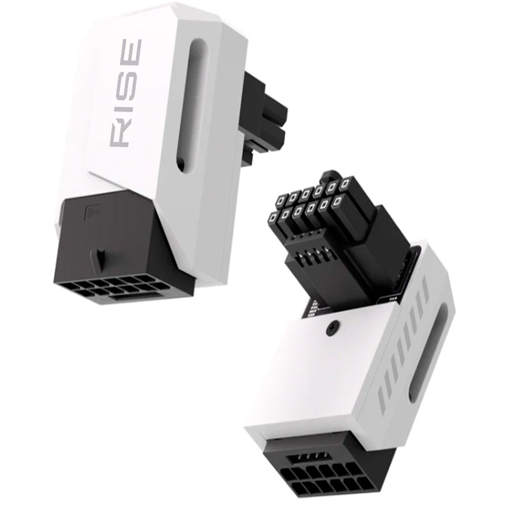 Adaptador para Cabo de Fonte PCIE 5.0 12VHPWR 90 Graus Standard Rise Mode, Branco - RM-ADPCIE-90-FW