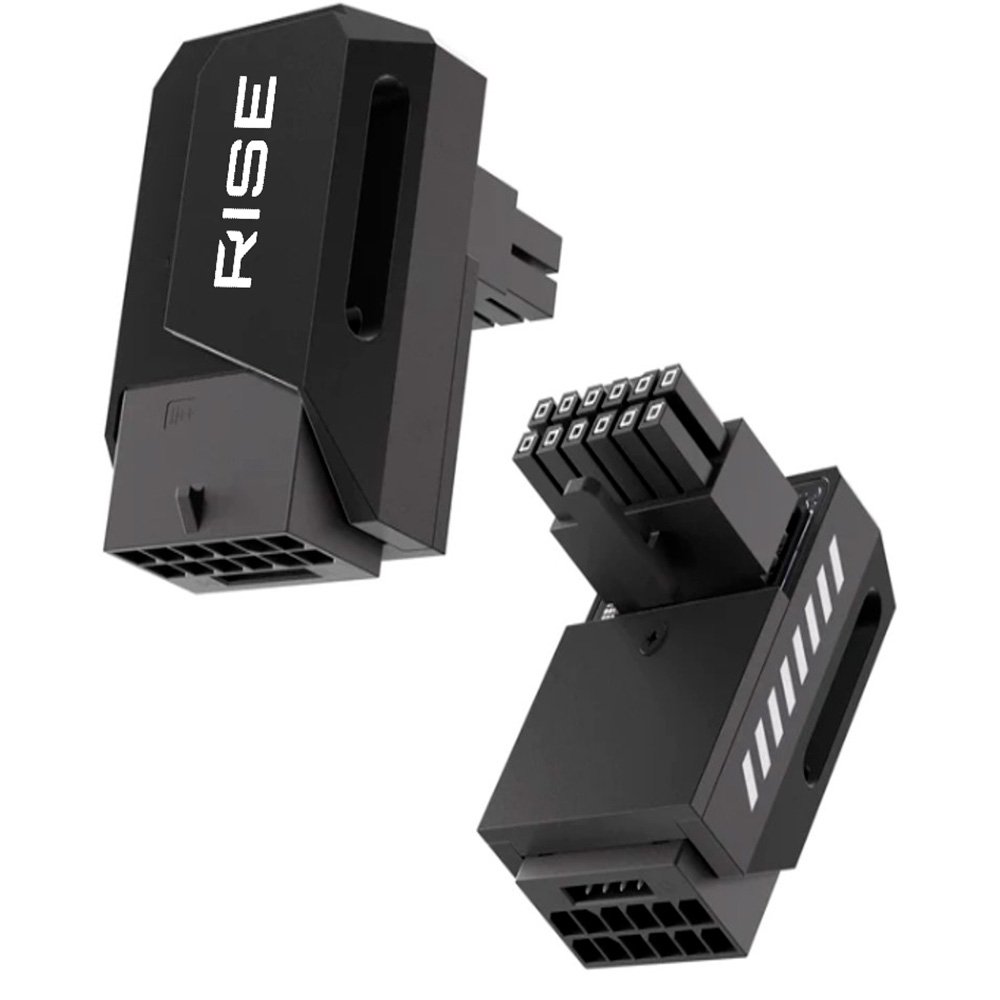 Adaptador para Cabo de Fonte PCIE 5.0 12VHPWR 90 Graus Reverse Rise Mode, Preto - RM-ADPCIE-90-FB-RV