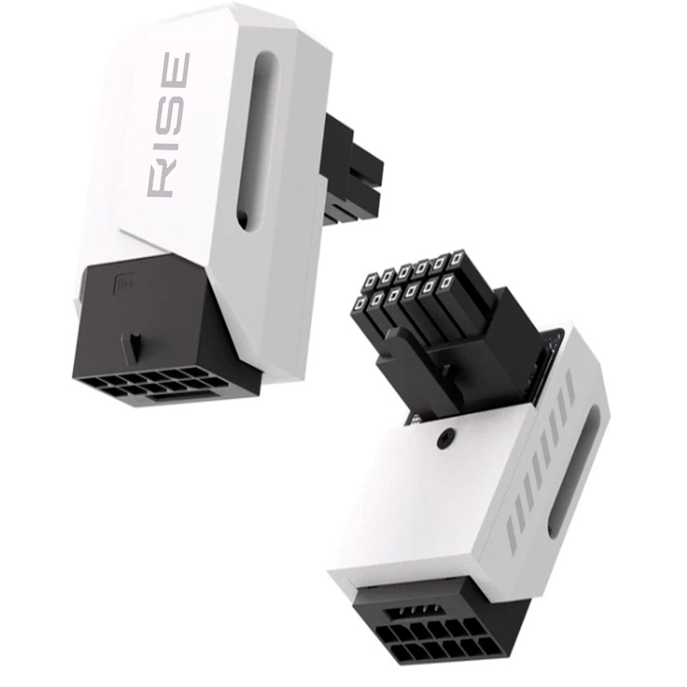 Adaptador para Cabo de Fonte PCIE 5.0 12VHPWR 90 Graus Reverse Rise Mode, Branco - RM-ADPCIE-90-FW-RV