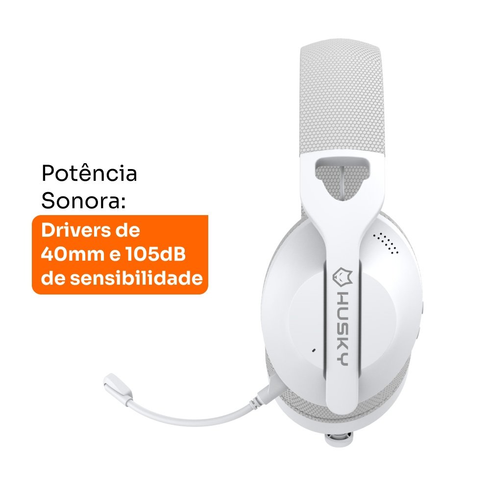 Headset Gamer Balão.info Matilha, P3 3.5mm, Driver 40mm, Microfone Omnidirecional, Cabo 2m,165g, Branco - HHG100BR - view 2