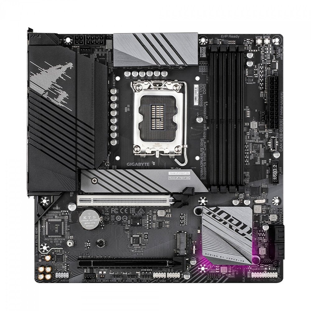 Placa Mãe Gigabyte B760M AORUS ELITE GEN5, Intel LGA 1700, mATX, DDR5, RGB, PCIe 5.0 - B760M A ELITE GEN5 - view 3