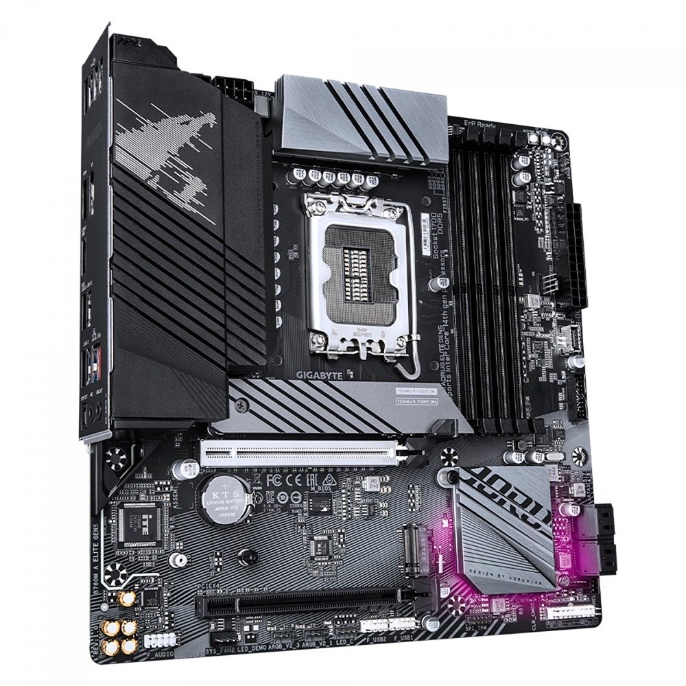 Placa Mãe Gigabyte B760M AORUS ELITE GEN5, Intel LGA 1700, mATX, DDR5, RGB, PCIe 5.0 - B760M A ELITE GEN5 - view 2