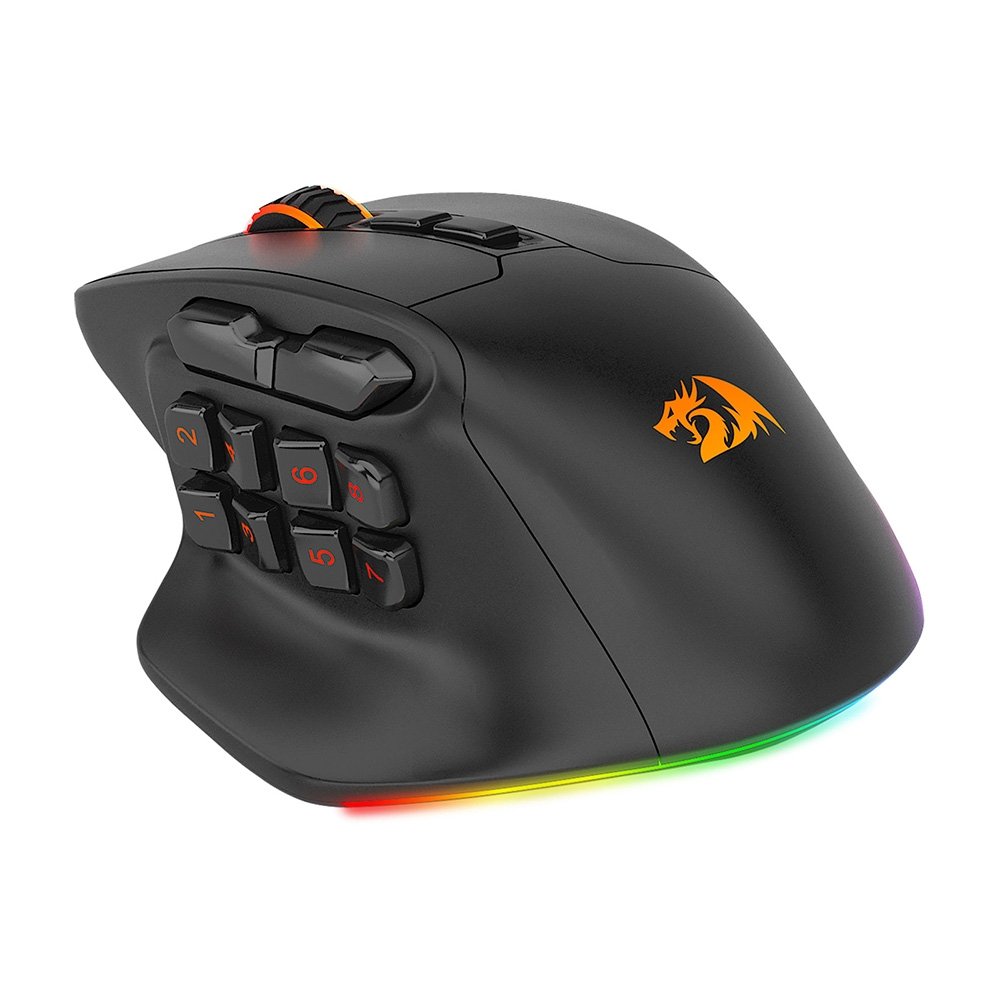 Mouse Gamer Sem Fio Redragon Aatrox Pro, RGB, 26000 DPI, 15 Botões, USB Tipo-C, USB 2.4GHz, Recarregável, Preto - M811RGB-PRO - view 2