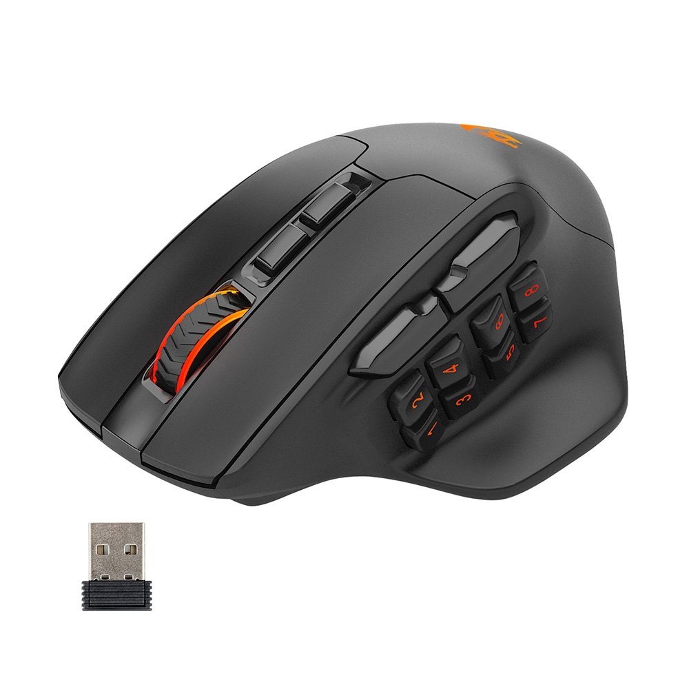 Mouse Gamer Sem Fio Redragon Aatrox Pro, RGB, 26000 DPI, 15 Botões, USB Tipo-C, USB 2.4GHz, Recarregável, Preto - M811RGB-PRO - view 3