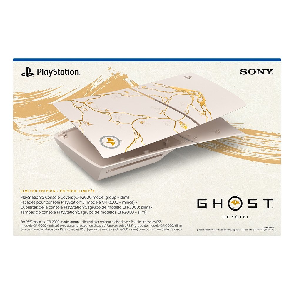 Tampas do console PS5 Slim, Edição Limitada Ouro, Ghost of Yotei - 1000048388