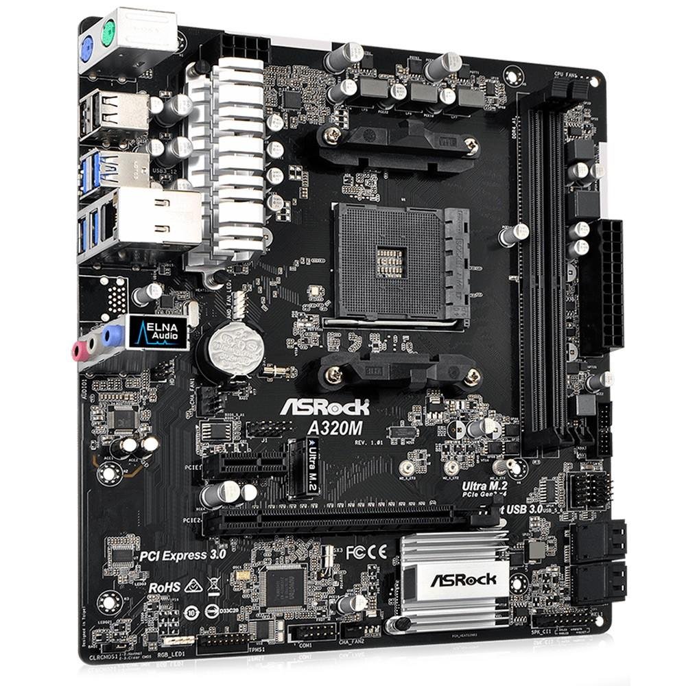 Imagem 3 de 5 do produto Placa-Mãe ASRock p/ AMD AM4 mATX A320M DDR4