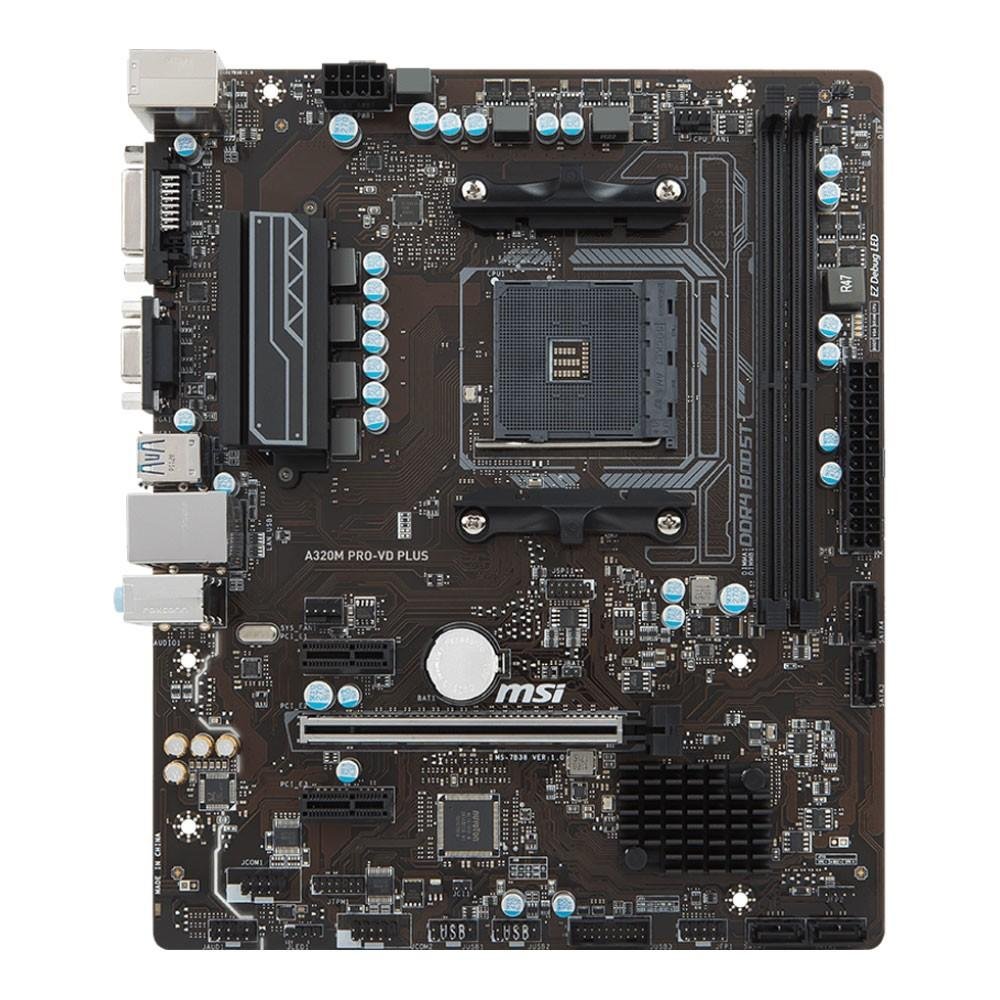 Placa-Mãe MSI A320M Pro-VD Plus, AMD AM4, mATX, DDR4 Placa-Mãe MSI A320M Pro-VD Plus, AMD AM4, mATX, DDR4