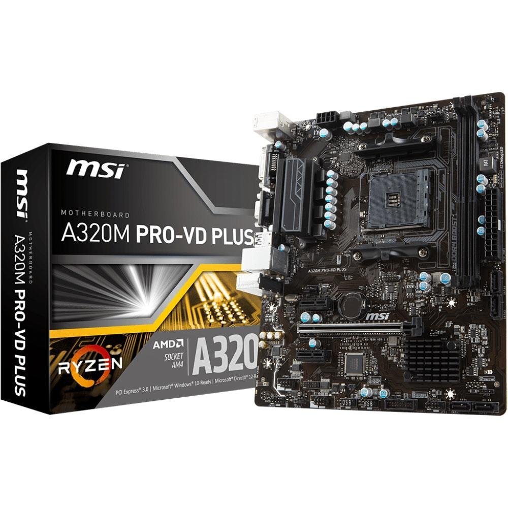 Placa-Mãe MSI A320M Pro-VD Plus, AMD AM4, mATX, DDR4 Placa-Mãe MSI A320M Pro-VD Plus, AMD AM4, mATX, DDR4