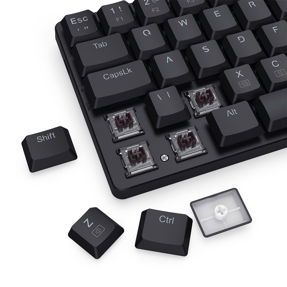 Imagem 5 de 5 do produto Kit Teclado e Mouse Sem Fio Redragon Office, Mecânico, LED Azul, ABNT2, Preto - BS-8772 BK