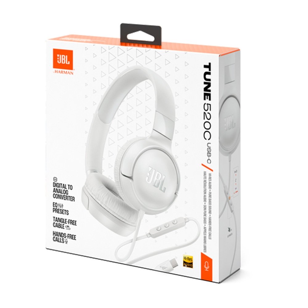 Fone de Ouvido On-Ear JBL Tune 520C, Conexão USB-C, Pure Bass, Branco - ( Balão.info - foto 8