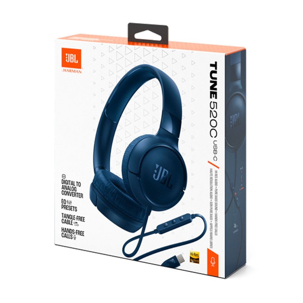 Fone de Ouvido On-Ear JBL Tune 520C, Conexão USB-C, Pure Bass, Azul - ( Balão.info - foto 7