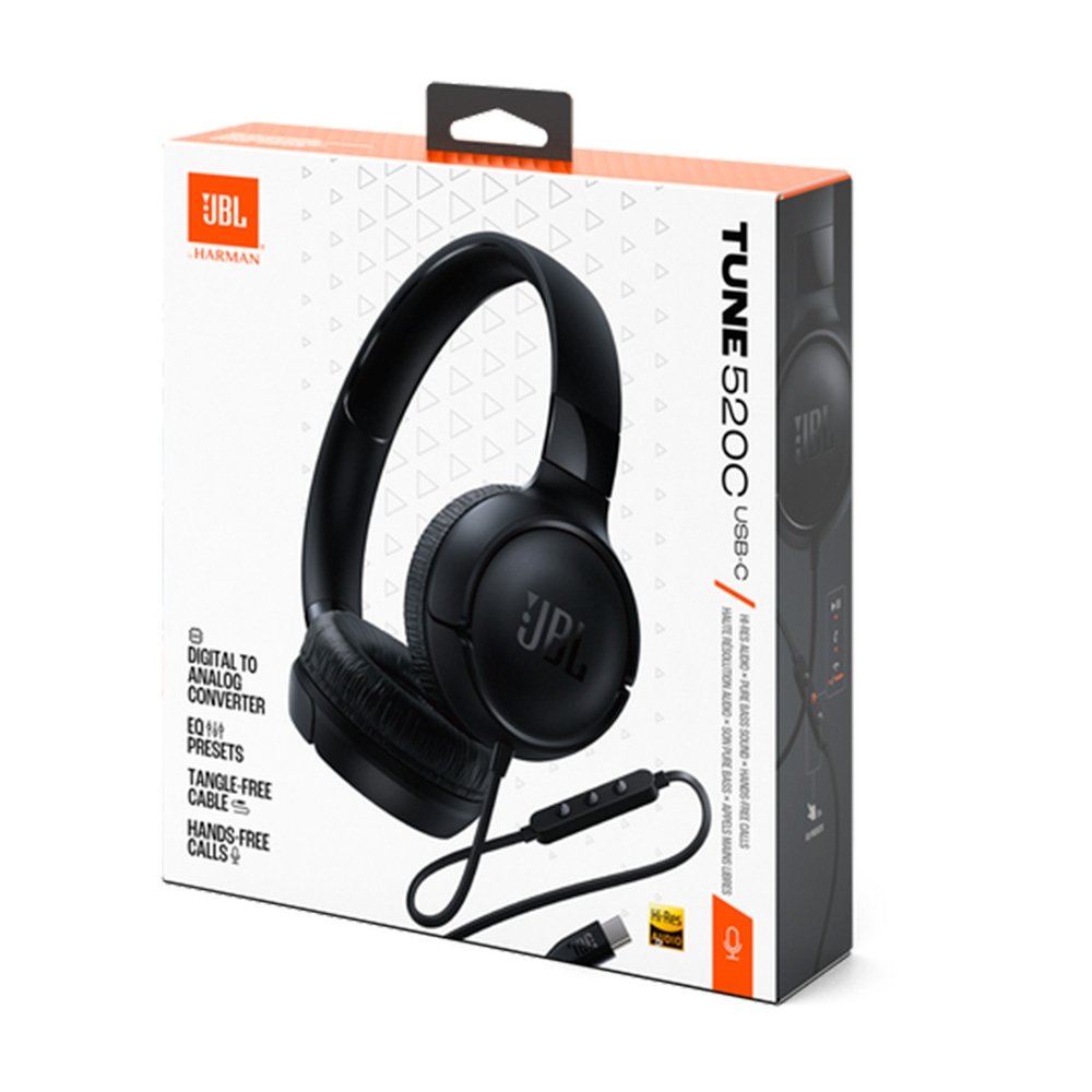 Imagem 7 de 8 do produto Fone de Ouvido On-Ear JBL Tune 520C, Conexão USB-C, Pure Bass, Preto - JBLT520CBLK