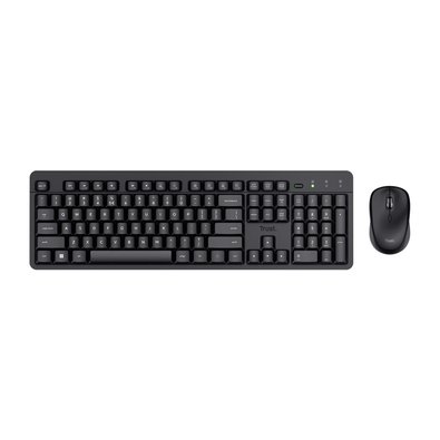 Combo Teclado e Mouse Sem Fio Trust ODY II, 1600 DPI, Pilhas Inclusas, ABNT2, Preto - 26014