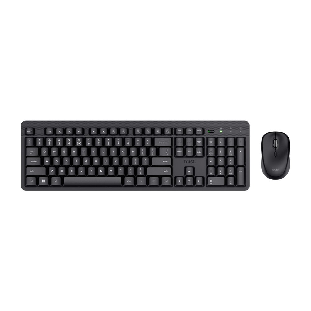Combo Teclado e Mouse Sem Fio Trust ODY II, 1600 DPI, Pilhas Inclusas, ABNT2, Preto - 26014