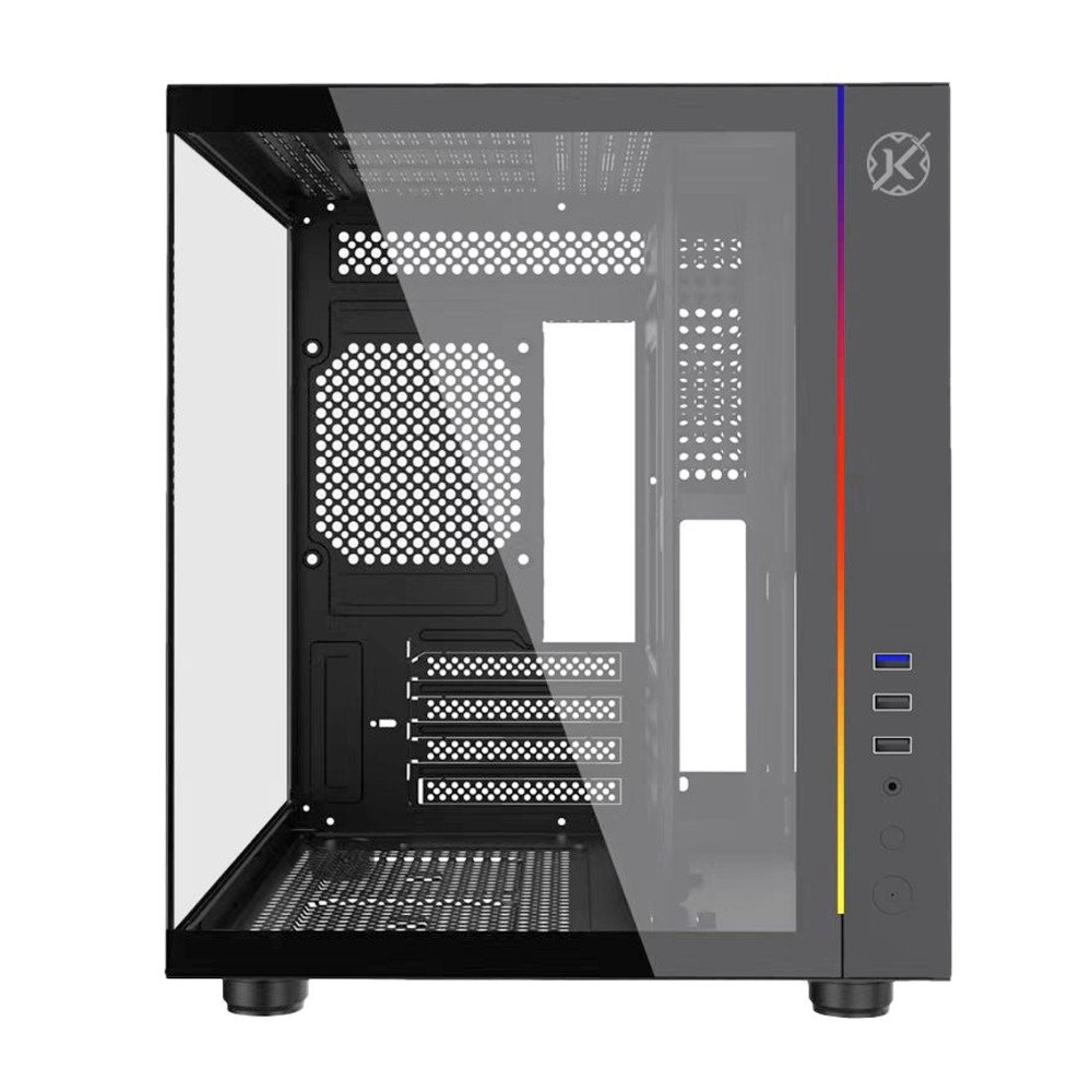 Gabinete Gamer Kalkan Midgard, Mini Tower, RGB, Micro-ATX, Frontal e Lateral em Vidro, Sem FANs, Preto - KLK00055 - view 2