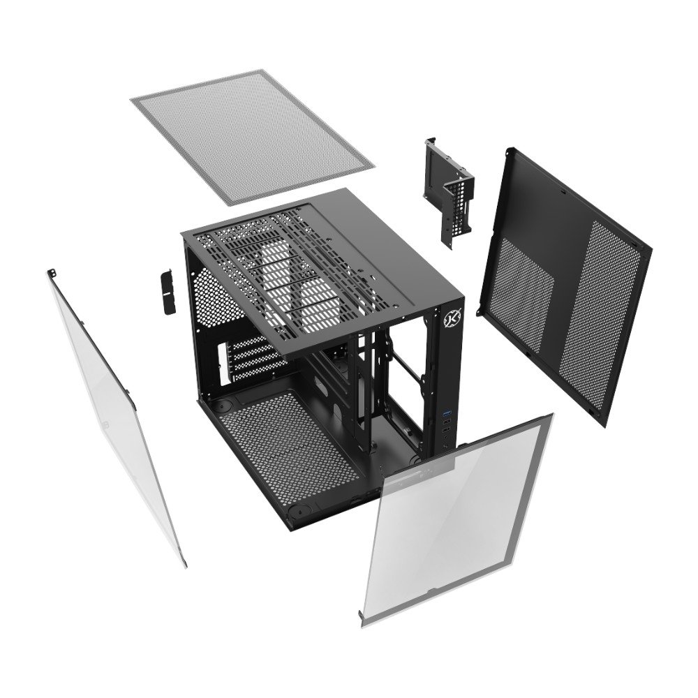 Gabinete Gamer Kalkan Midgard, Mini Tower, RGB, Micro-ATX, Frontal e Lateral em Vidro, Sem FANs, Preto - KLK00055 - view 7