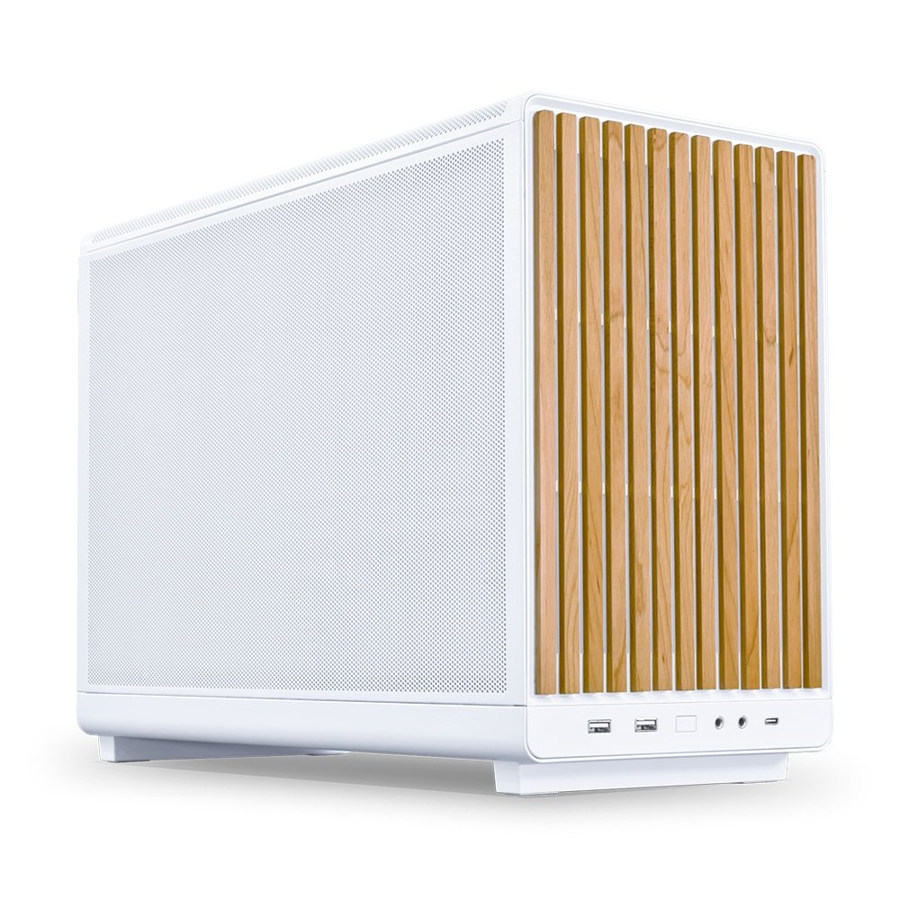 Gabinete Gamer Lian Li A3-mATX Wood Edition, Mini Tower, mATX, Madeira Frontal, Mesh Lateral, Sem FANs, Branco - A3-MATX-WD BRANCO