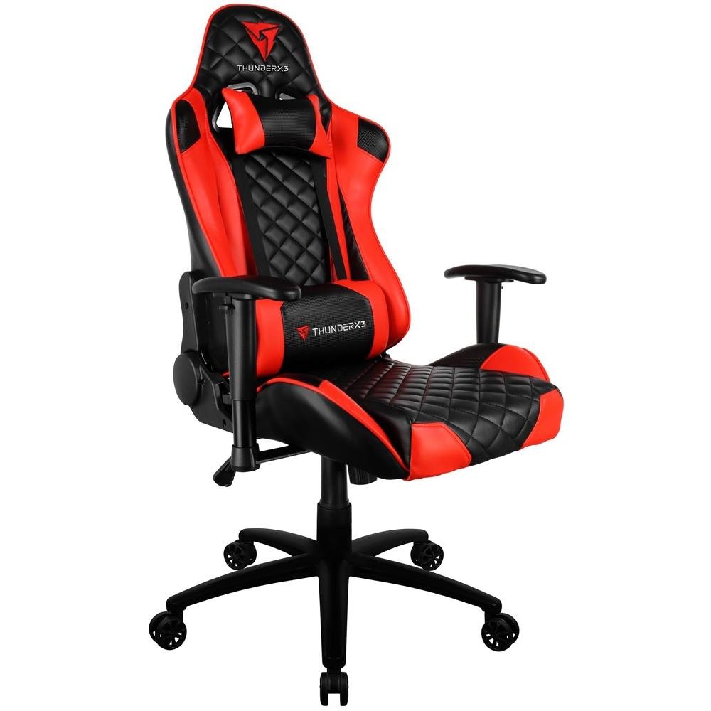 Cadeira Gamer ThunderX3 TGC12 Profissional, Até 120kg, Com Almofadas, Reclinável, Descanso de Braço 2D, Preto e Vermelho