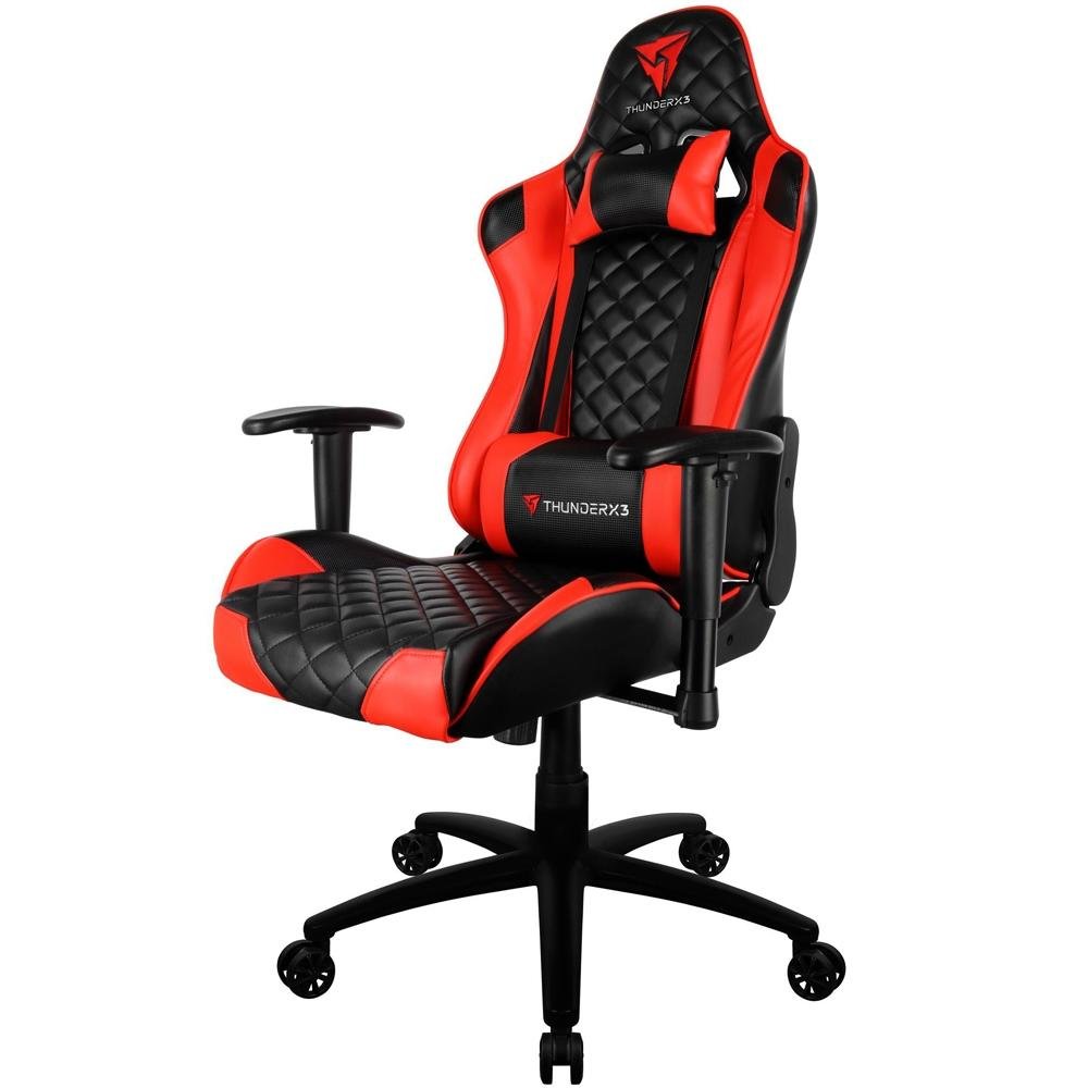 Imagem 2 de 7 do produto Cadeira Gamer ThunderX3 TGC12 Profissional, Até 120kg, Com Almofadas, Reclinável, Descanso de Braço 2D, Preto e Vermelho