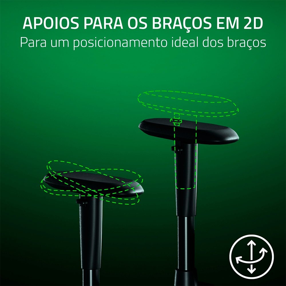 * Cadeira Gamer Razer Iskur V2 X, Até 136Kg, Reclinável, Almofada, Cilindro de Gás Classe 4, Tecido, Preta - RZ38-05310100-R3UA - view 10