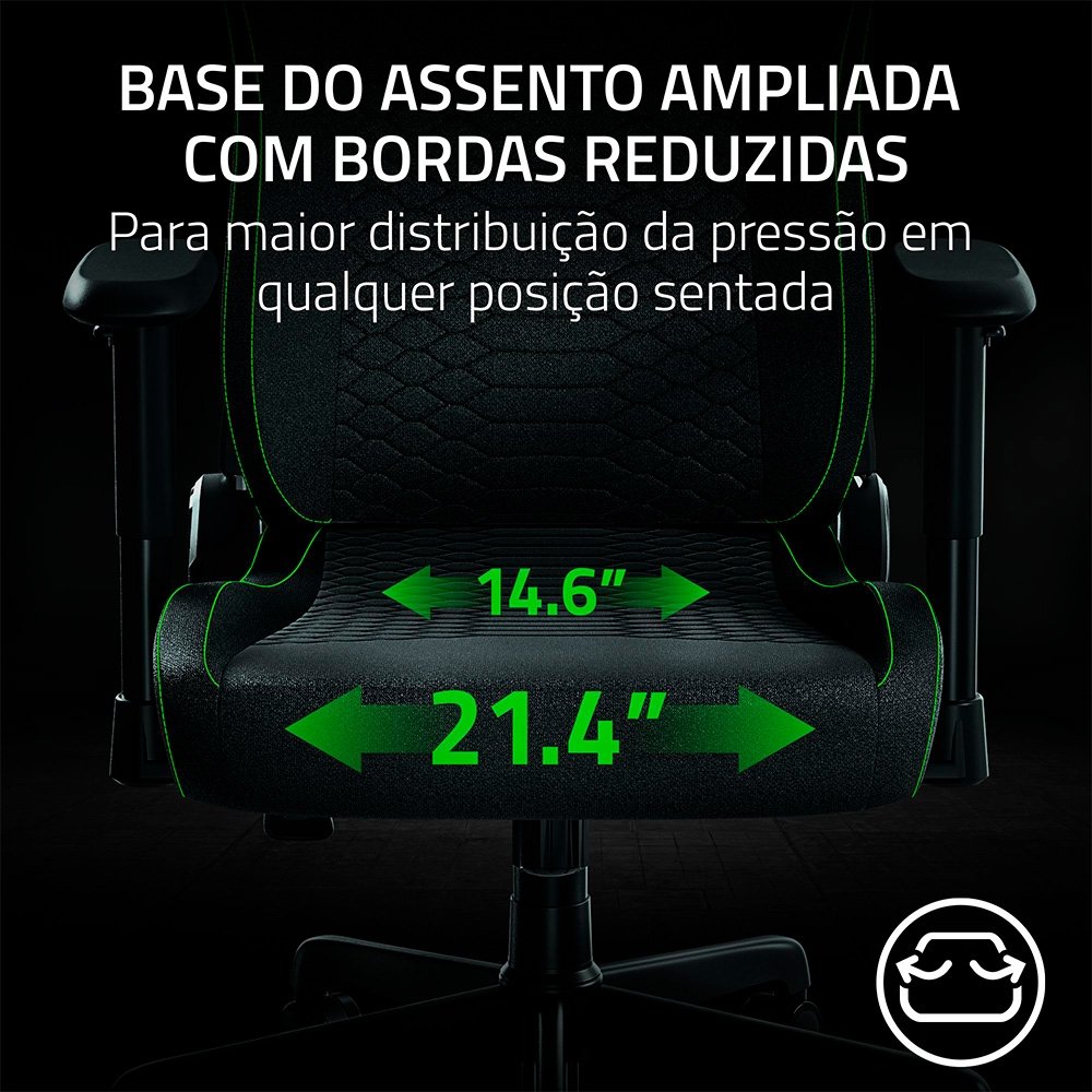 * Cadeira Gamer Razer Iskur V2 X, Até 136Kg, Reclinável, Almofada, Cilindro de Gás Classe 4, Tecido, Preta - RZ38-05310100-R3UA - view 4