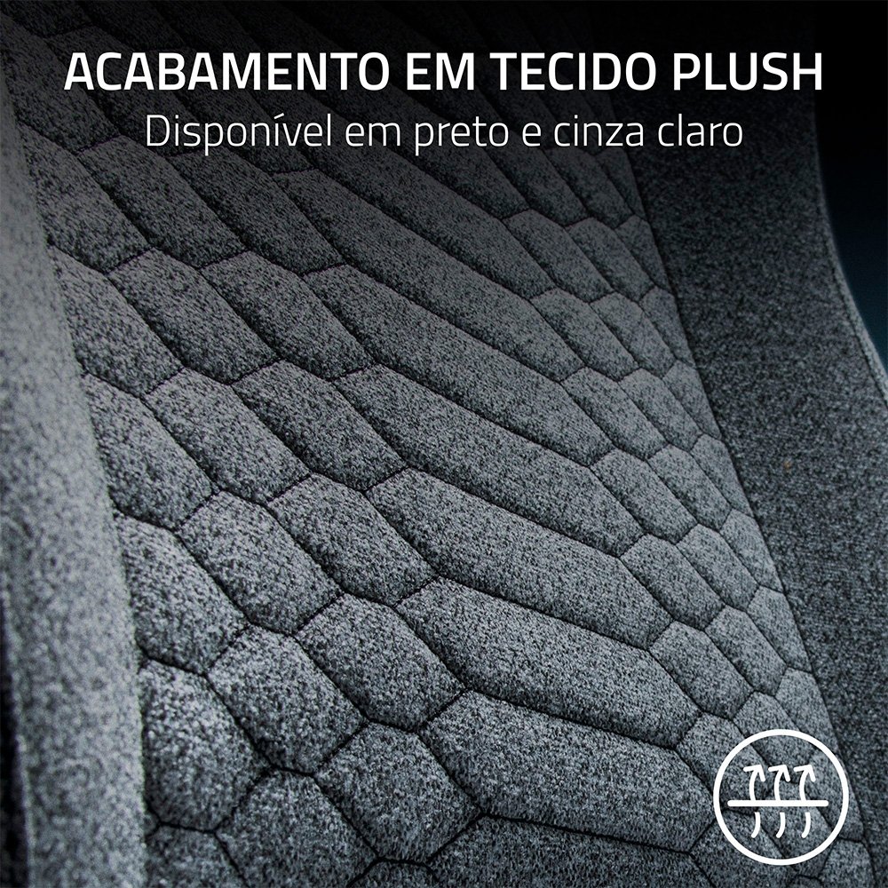 Imagem 10 de 10 do produto Cadeira Gamer Razer Iskur V2 X, Até 136Kg, Reclinável, Almofada, Cilindro de Gás Classe 4, Tecido, Cinza Claro - RZ38-05310200-R3UA