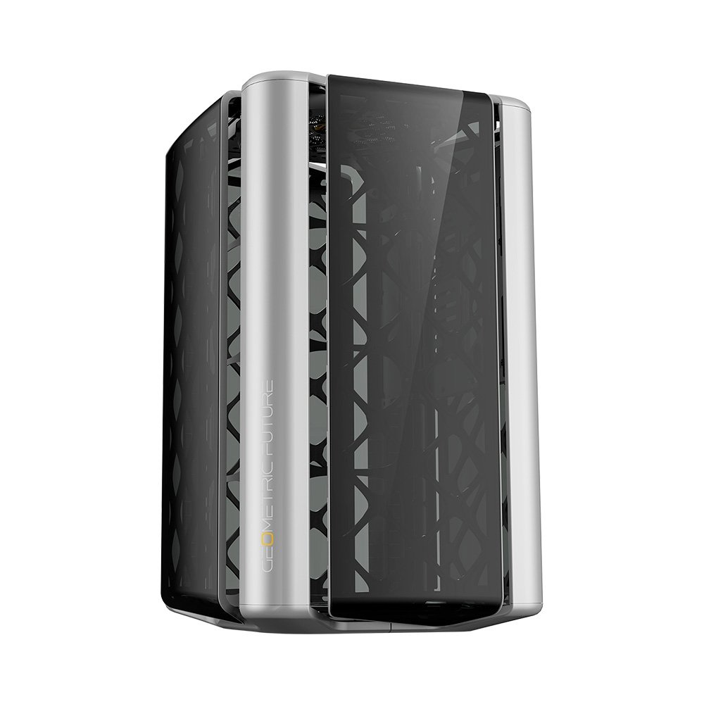 Gabinete Gamer Geometric Future Model 2, Mid Tower, ATX, Lateral em Vidro Temperado, Cinza - GEO-M2-GG